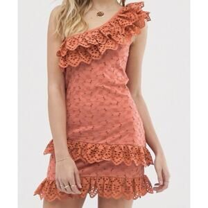 NWT | ASOS Eyelet One Shoulder Dress, Size 12